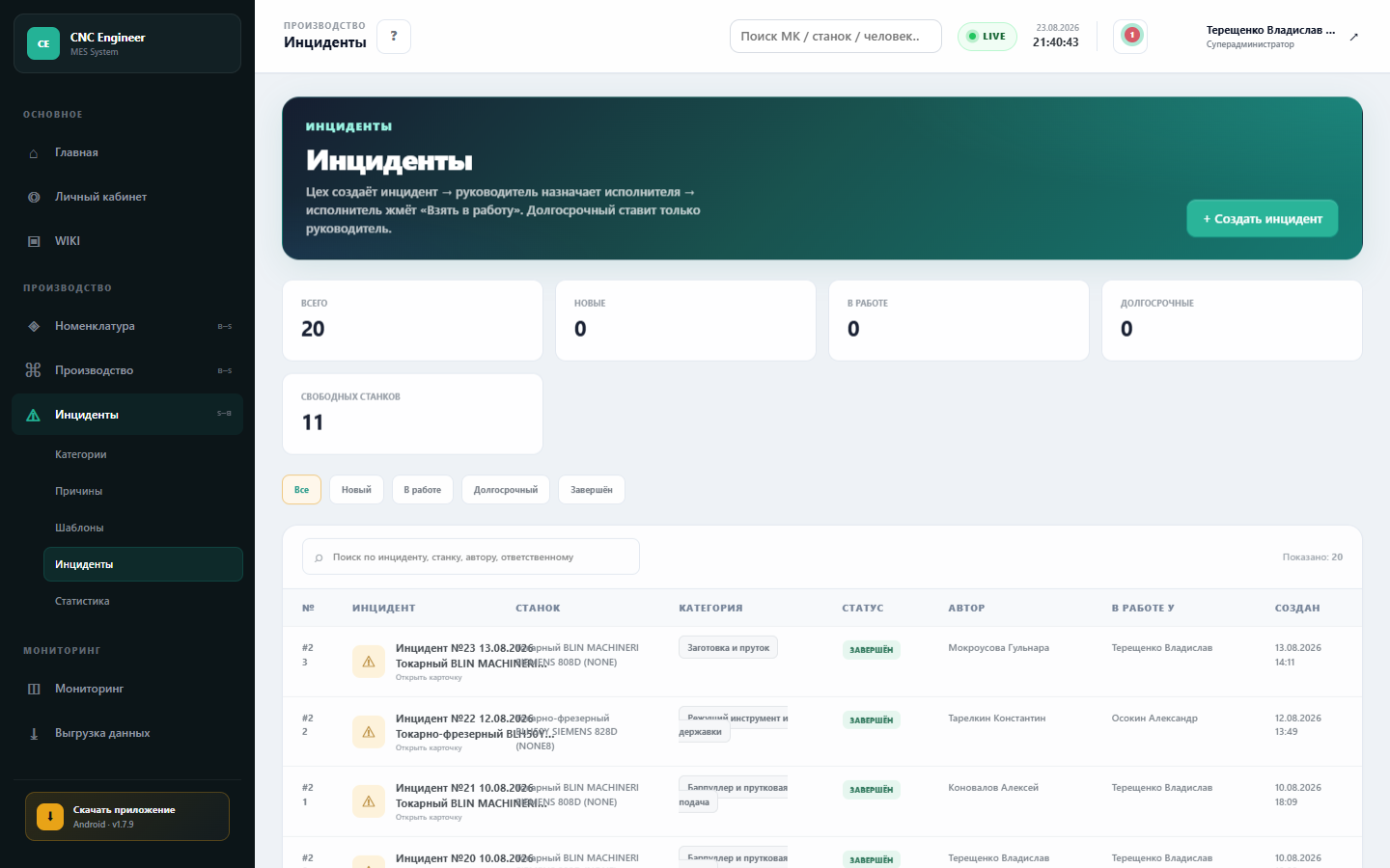 Инциденты